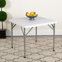 Flash Furniture DAD-YCZ-86-GG 34'' Square Granite White Plastic Folding Table